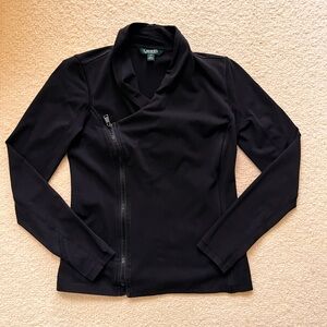 Ralph Lauren Black  Asymmetrical Zip Jacket